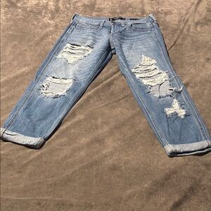 Hollister Blue Distressed Boyfriend Jeans